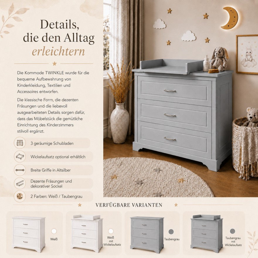 Kommode TWINKLE für das Kinderzimmer
