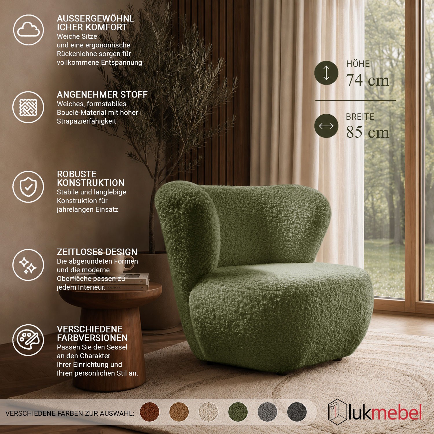Moderner Polstersessel ARLO LOUNGE