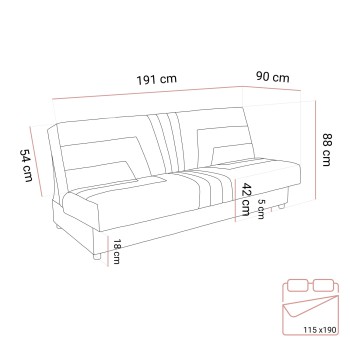 Sofa VERO II mit Schlaffunktion