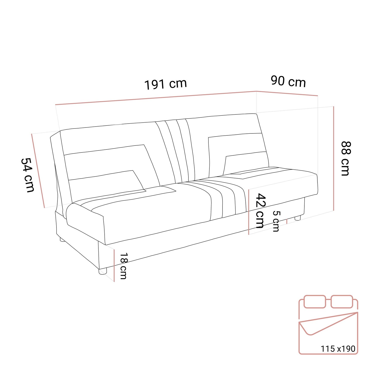 Sofa VERO II mit Schlaffunktion