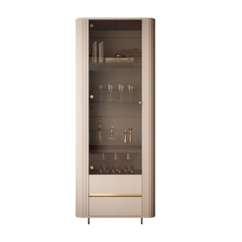 Vitrine MIRAGE GOLD mit LED-Beleuchtung und geriffelten Seitenwänden