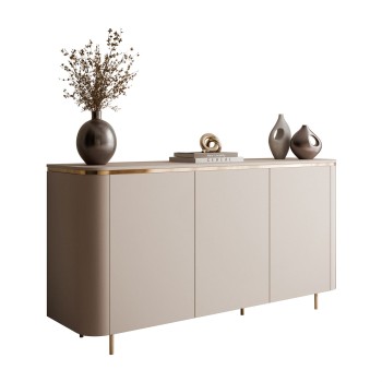 Kommode AVELINE 140 cm mit LED-Beleuchtung auf geraden Beinen