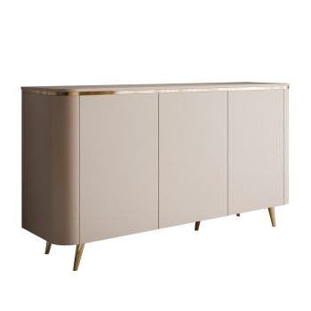 Kommode AVELINE 140 cm mit LED-Beleuchtung auf schrägen Beinen