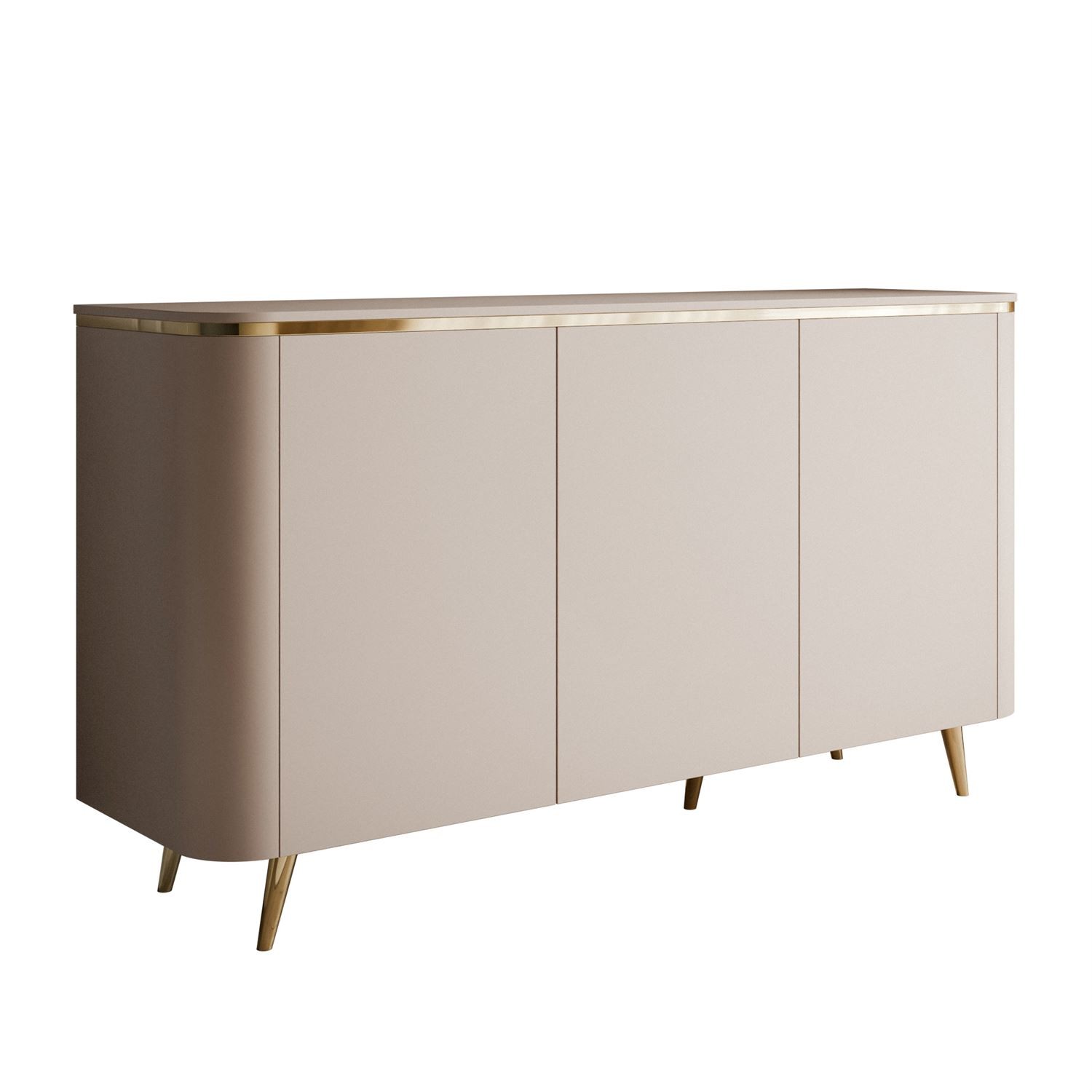 Kommode AVELINE 140 cm mit LED-Beleuchtung auf schrägen Beinen