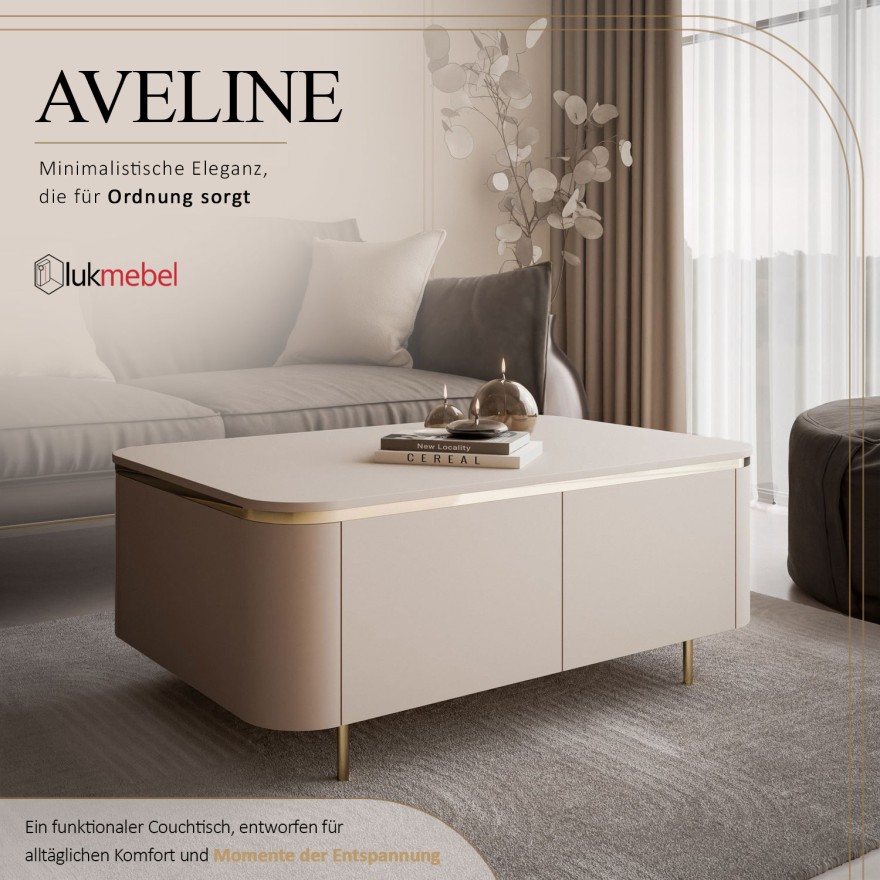 Couchtisch AVELINE mit geraden Beinen