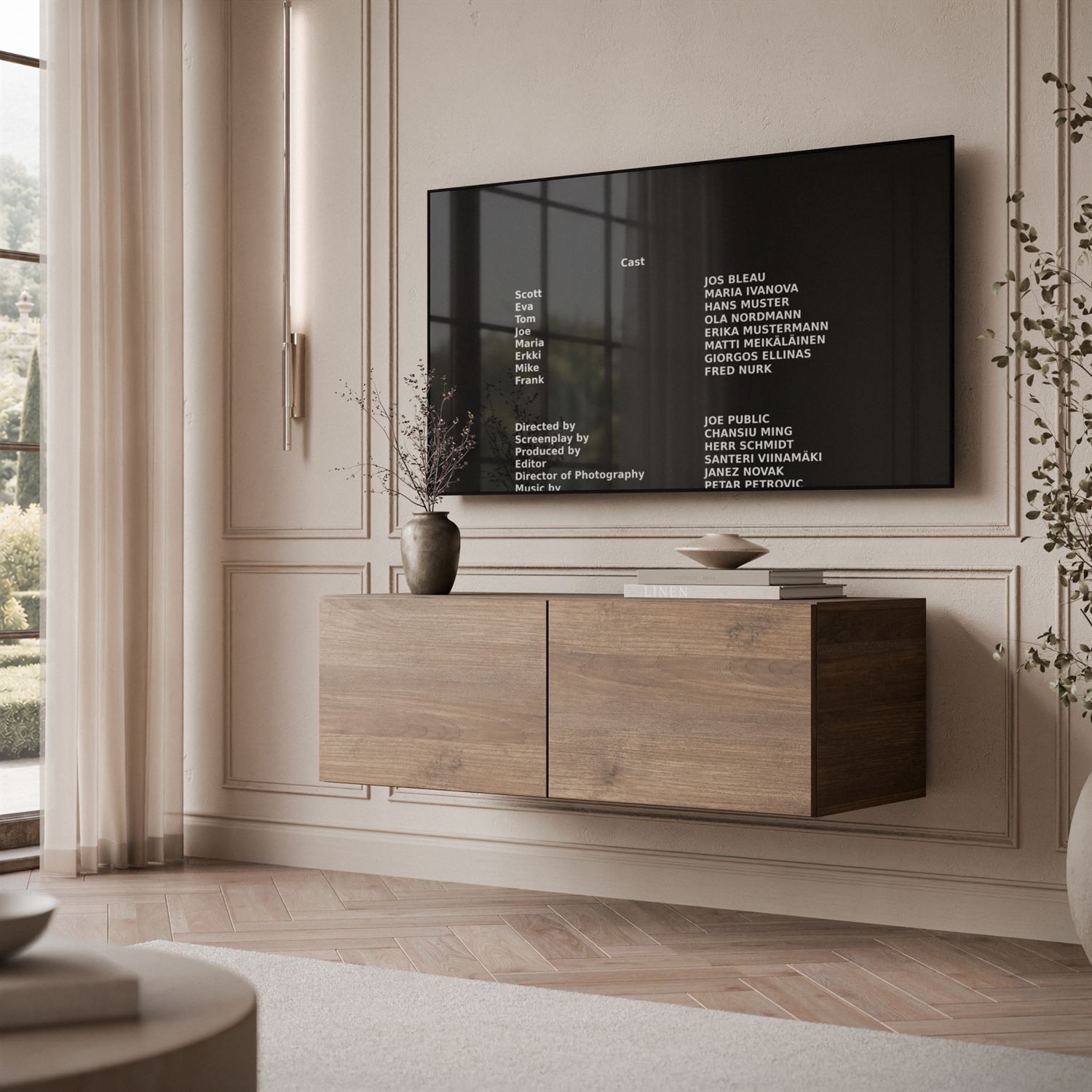 Hängender TV-Schrank COLGANTE NUSSBAU 100