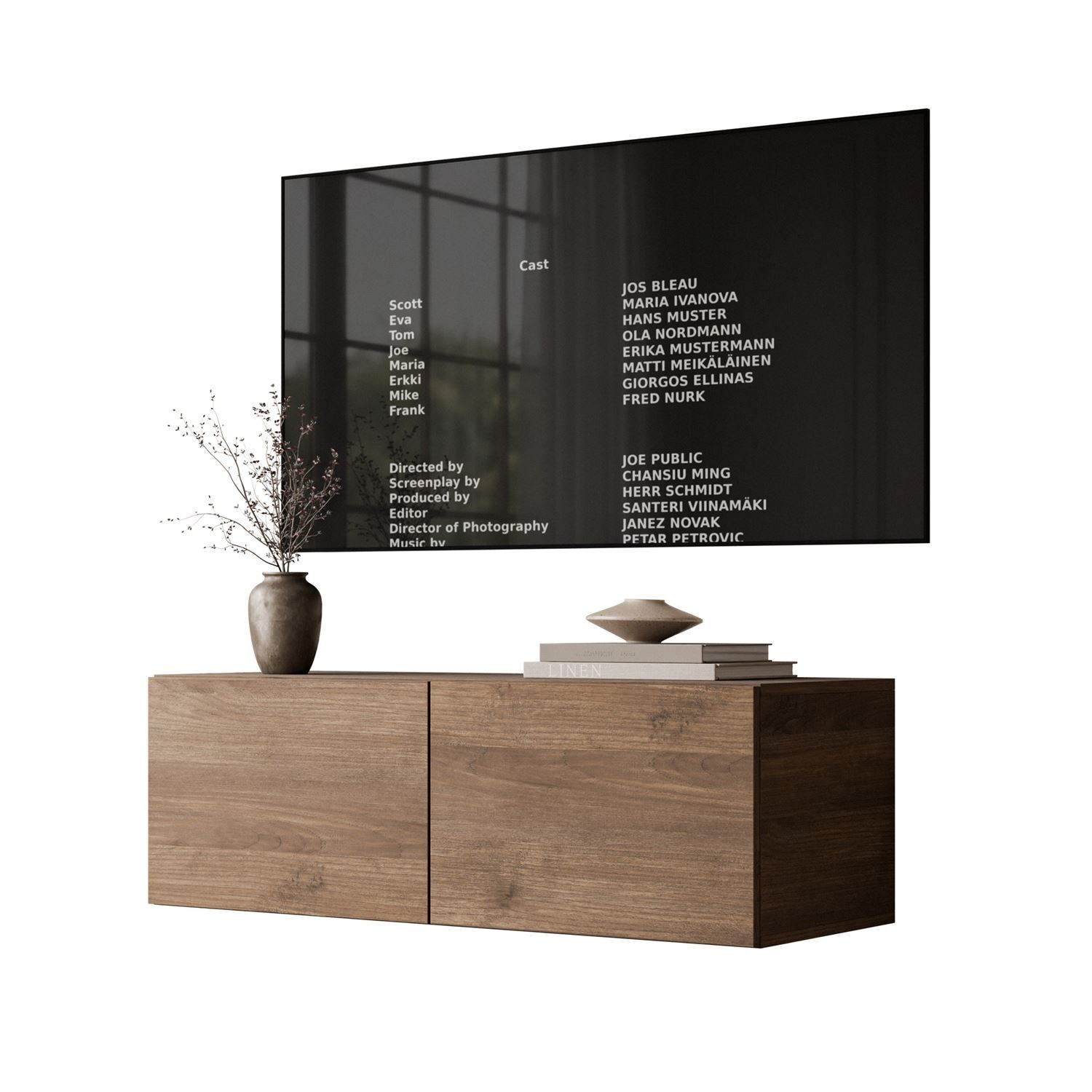 Hängender TV-Schrank COLGANTE NUSSBAU 100