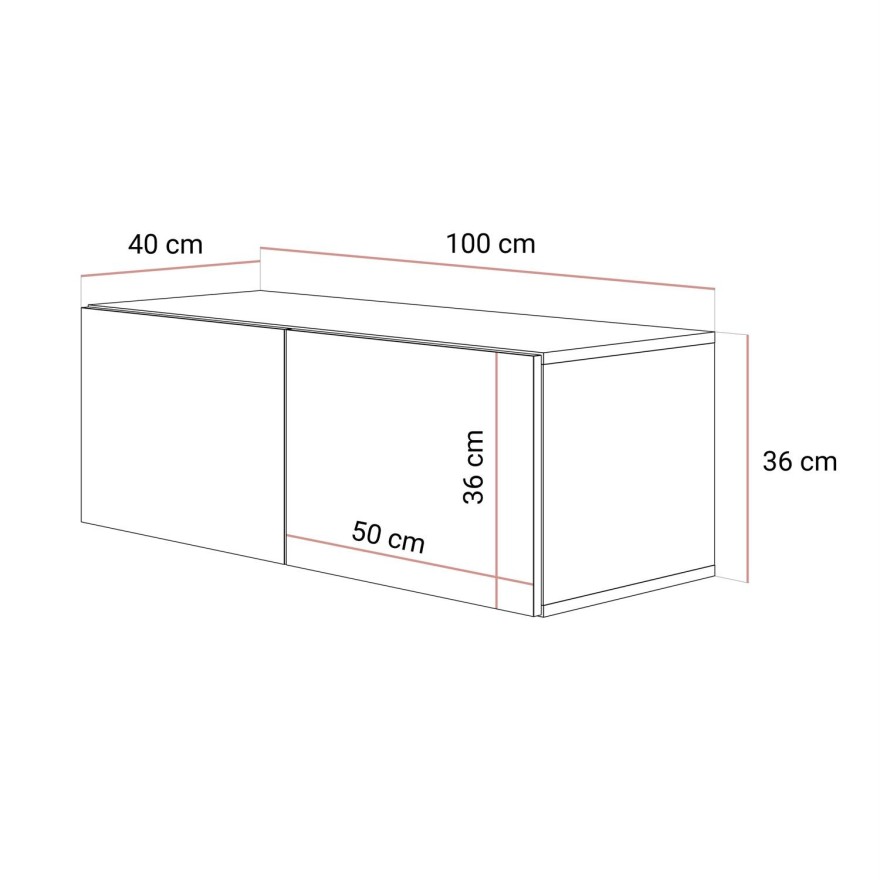 Hängender TV-Schrank COLGANTE NUSSBAU 100