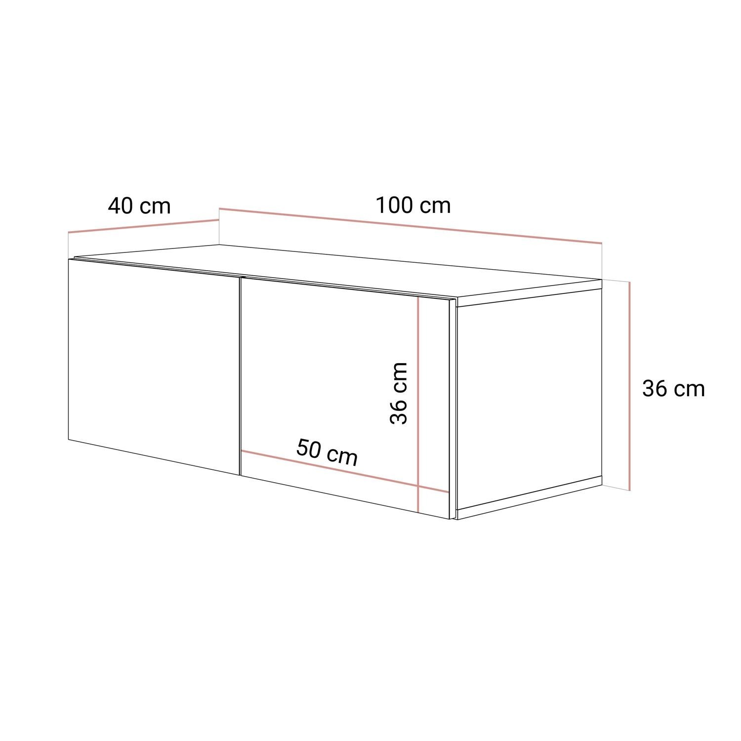 Hängender TV-Schrank COLGANTE NUSSBAU 100