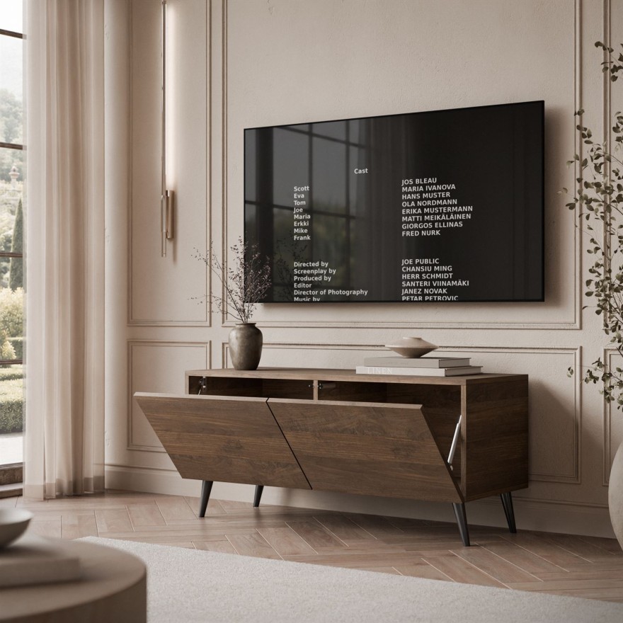 TV-Schrank COLGANTE NUSSBAUM 100 auf Füßen