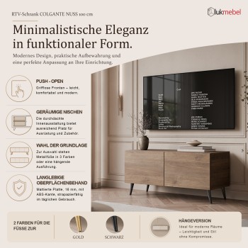 TV-Schrank COLGANTE NUSSBAUM 100 auf Füßen