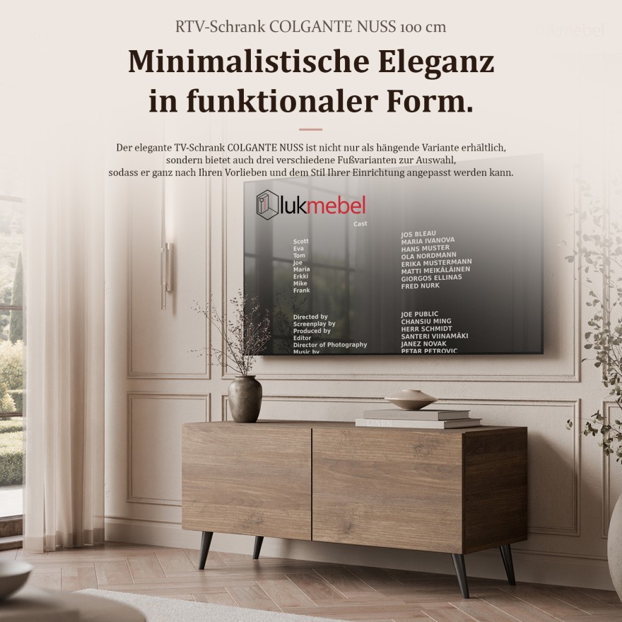 TV-Schrank COLGANTE NUSSBAUM 100 auf Füßen