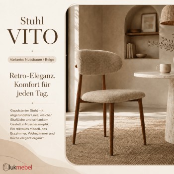 Polsterstuhl VITO mit ovaler Rückenlehne