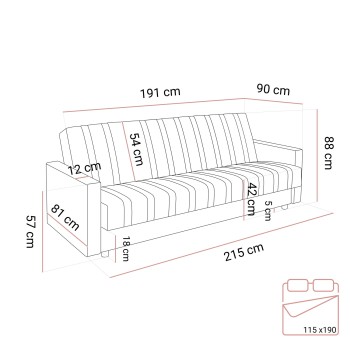 Sofa VERO MAX mit Schlaffunktion