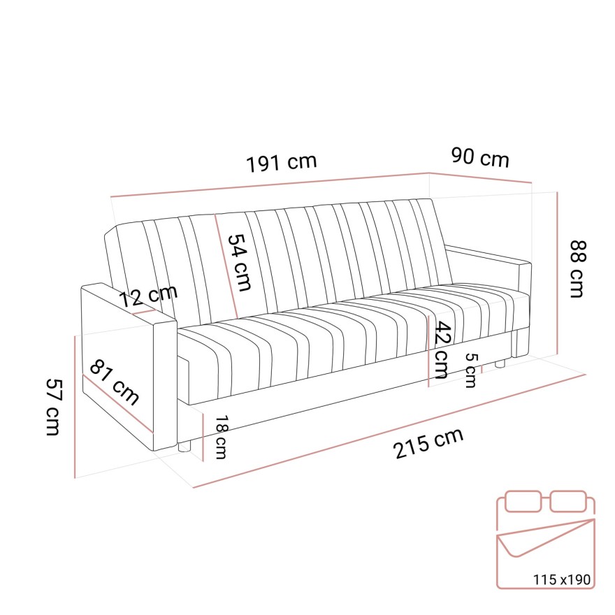 Sofa VERO MAX mit Schlaffunktion