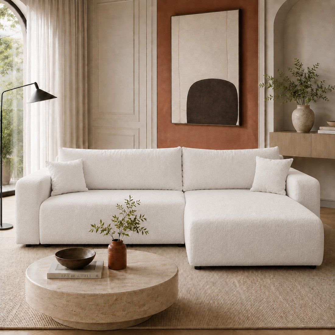 Ecksofa VESPO XL mit Schlaffunktion und Bettzeugkasten