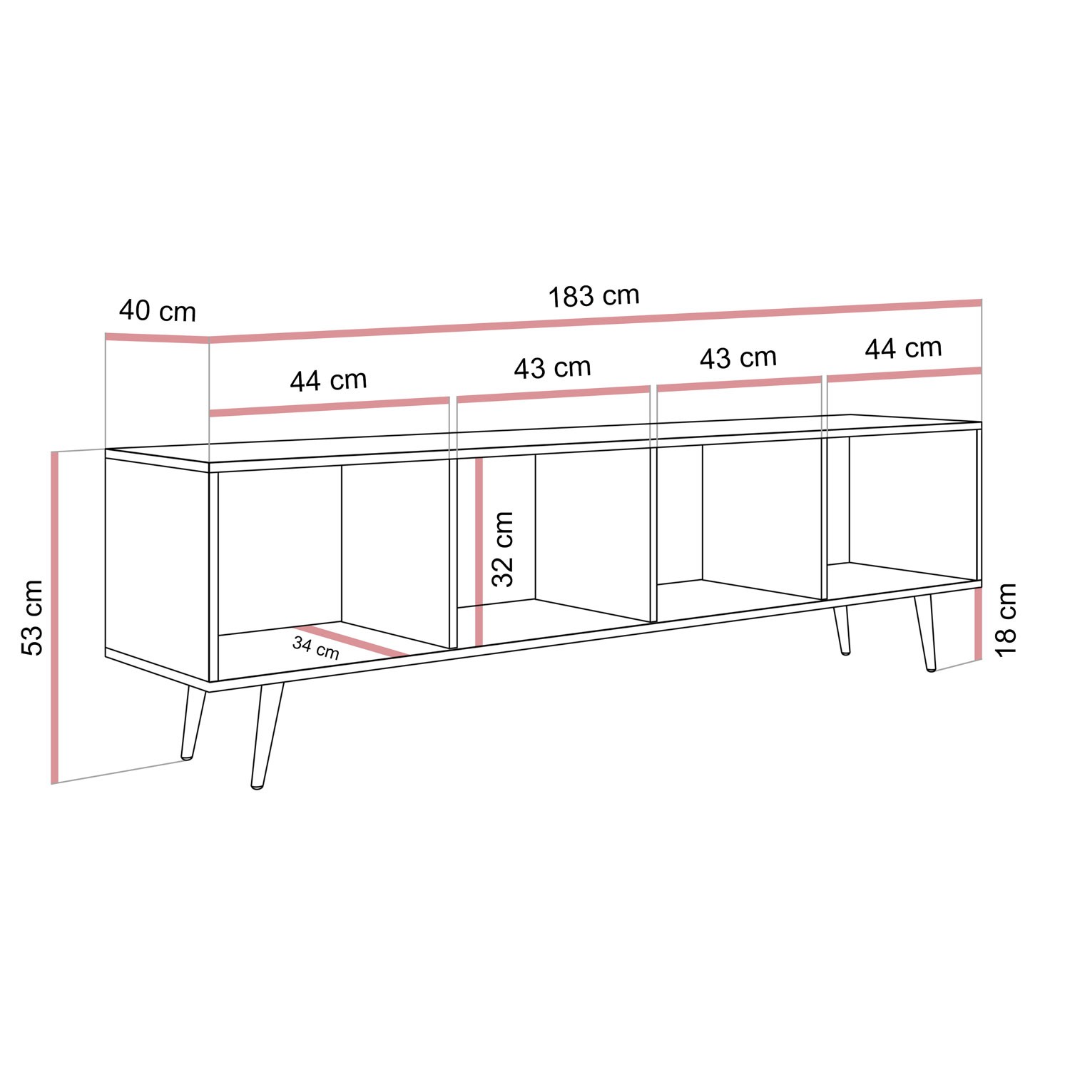 TV-Schrank ALMA mit LED-Beleuchtung