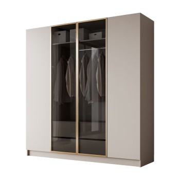 Viertüriger Kleiderschrank ATRIUM III mit Glasfront