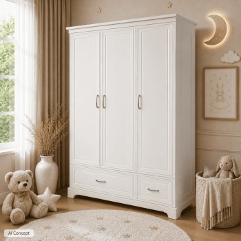 Dreitüriger Kleiderschrank TWINKLE für das Kinderzimmer