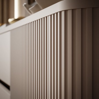 Kommode MIRAGE GOLD 2D3S mit geriffelten Seitenwänden und goldenen Details