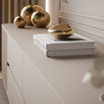 Kommode MIRAGE GOLD 2D3S mit geriffelten Seitenwänden und goldenen Details