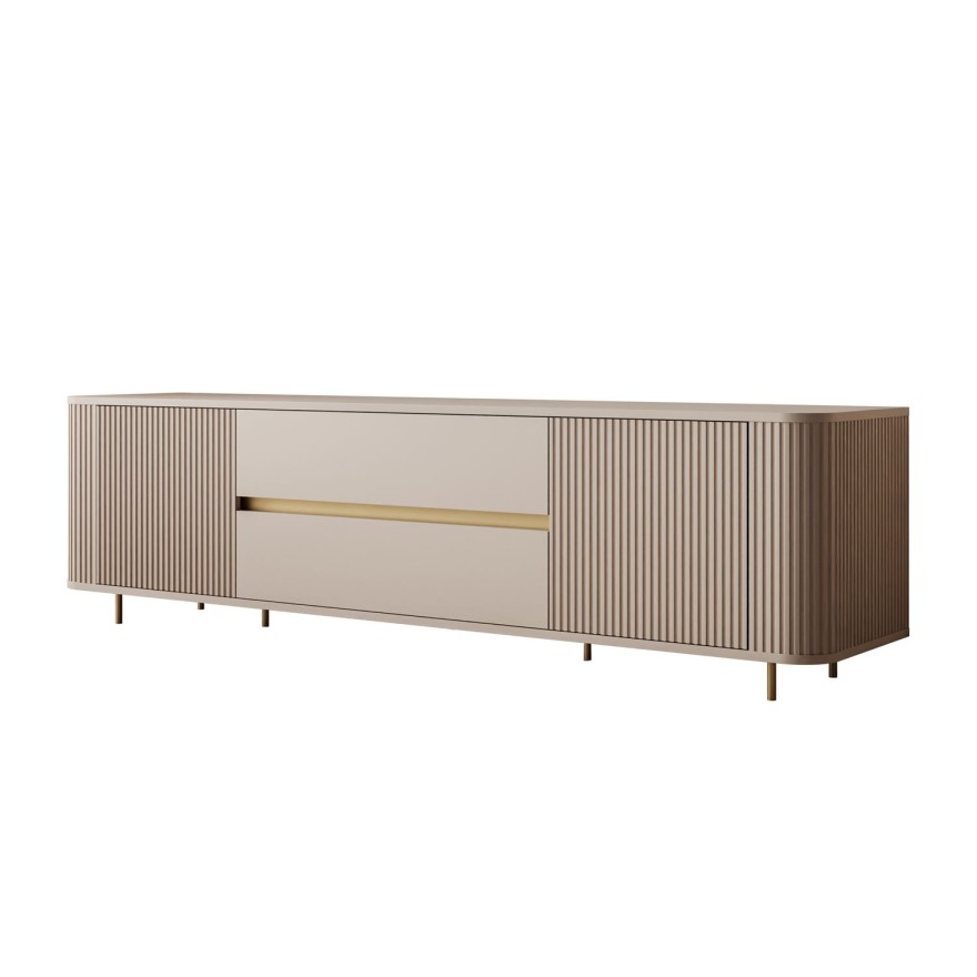 TV-Schrank MIRAGE GOLD, 180 cm, mit geriffelten Fronten