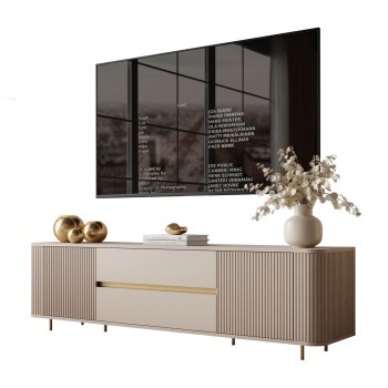 TV-Schrank MIRAGE GOLD, 180 cm, mit geriffelten Fronten