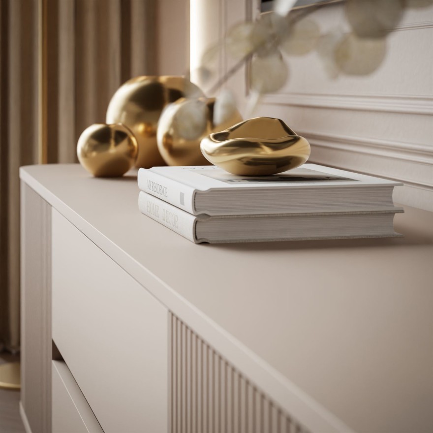 TV-Schrank MIRAGE GOLD, 180 cm, mit geriffelten Fronten