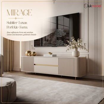 TV-Schrank MIRAGE GOLD, 180 cm, mit geriffelten Fronten