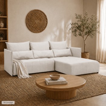 Ecksofa APOLLO L mit Schlaffunktion und Bettzeugkasten