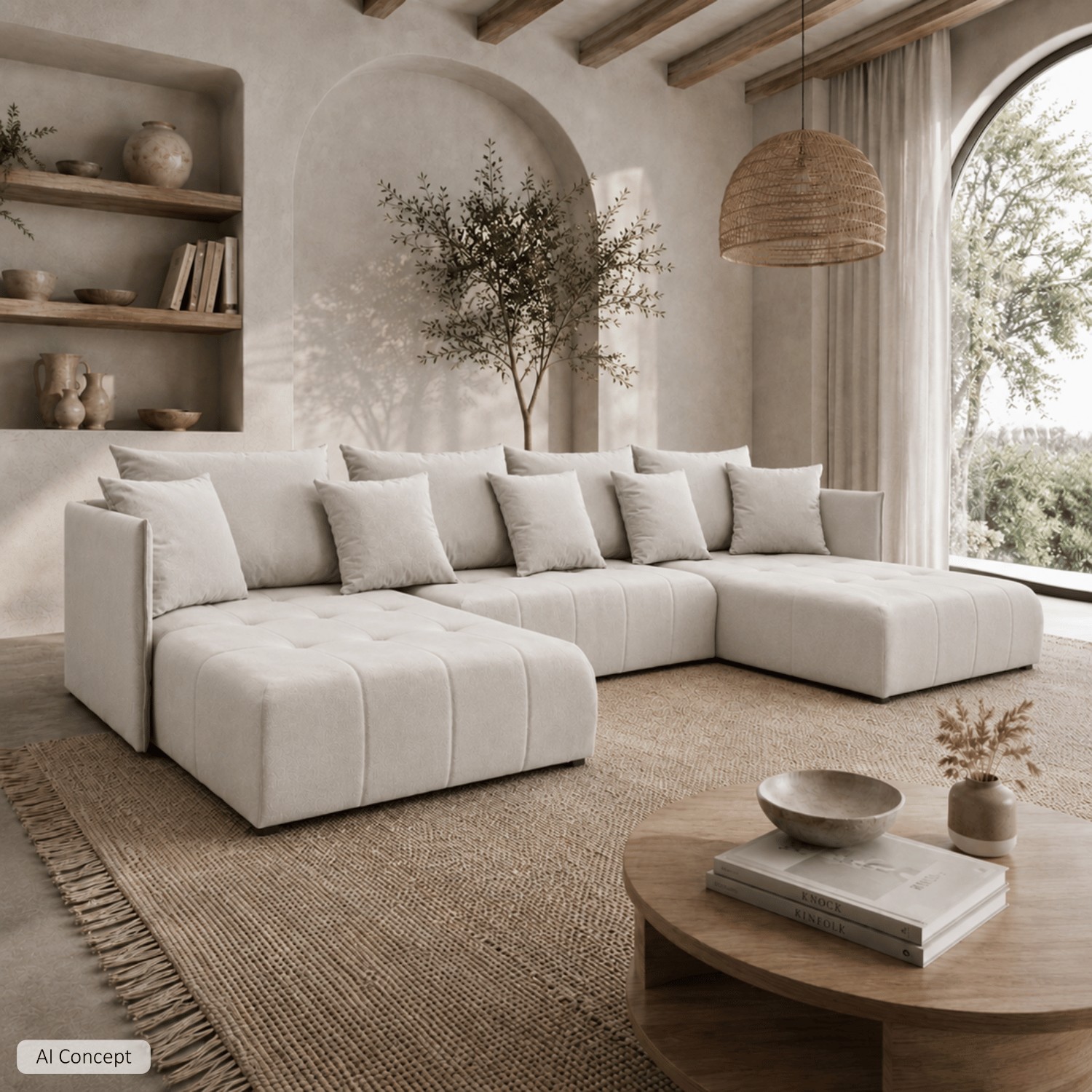 Ecksofa APOLLO U mit Schlaffunktion und Bettzeugkasten