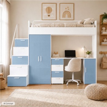 Weißes Kinderset RAJ 4, Hochglanz