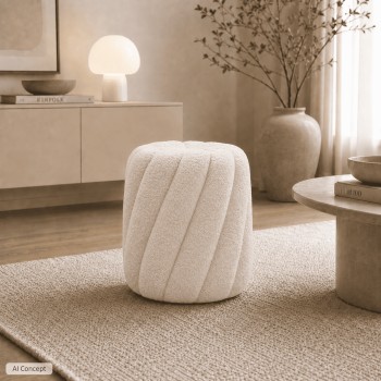 Hocker VELORA mit Ziernähten