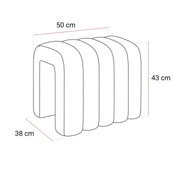 Hocker RIBA Bouclé mit dekorativer Form