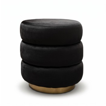 Hocker LUCIA Glamour mit goldenem Sockel