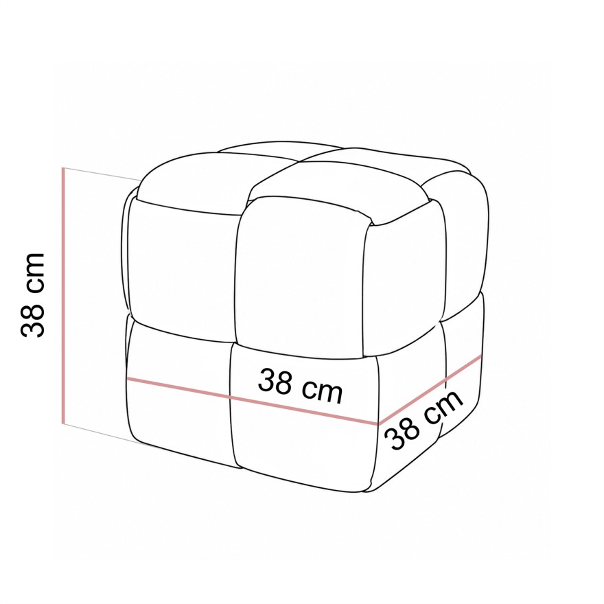 Der Sitzhocker CUBETTO aus Cord mit geflochtener Form