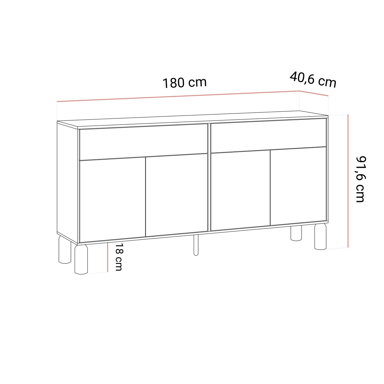 Kommode LINDEN mit Schubladen