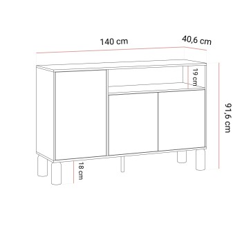 Kommode LINDEN mit offenem Fach