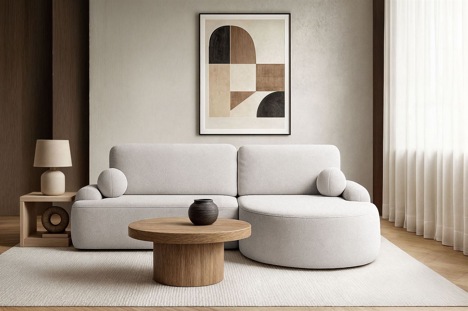 Runder Ecksofa CLEO mit Schlaffunktion