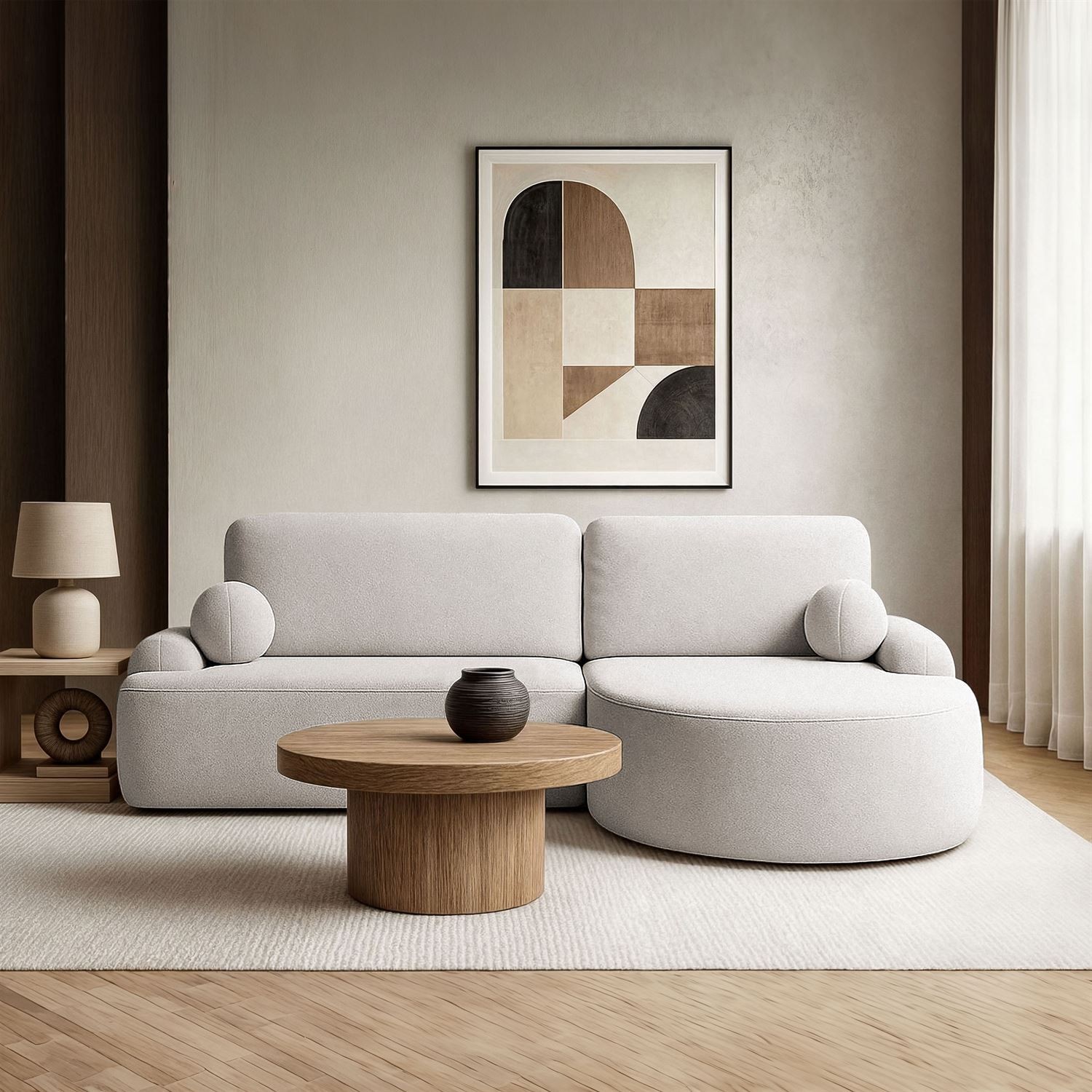 Runder Ecksofa CLEO mit Schlaffunktion