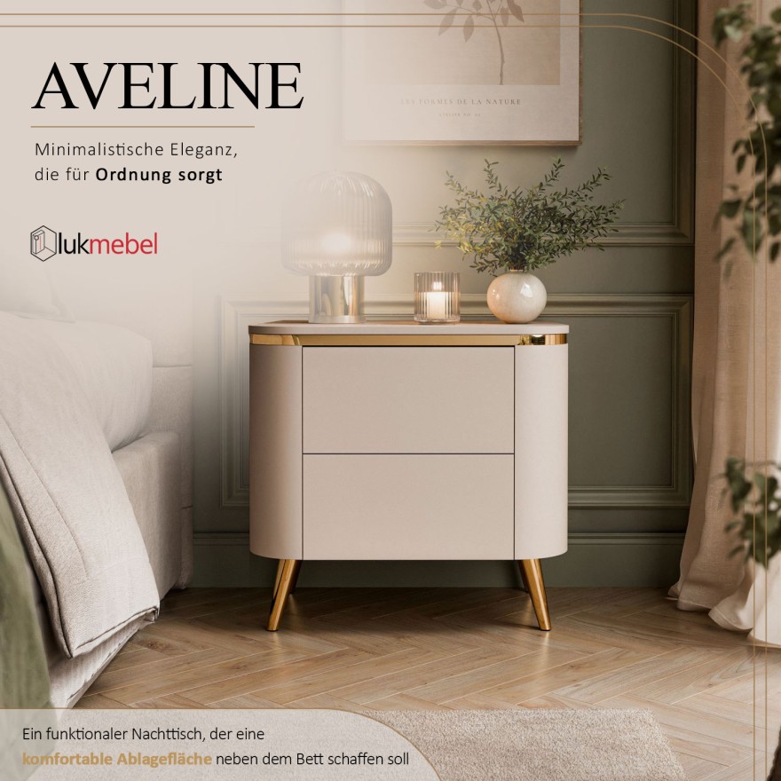 Nachttisch AVELINE mit schrägen Beinen