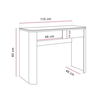 Konsole AVELINE mit goldener Leiste und Schubladen