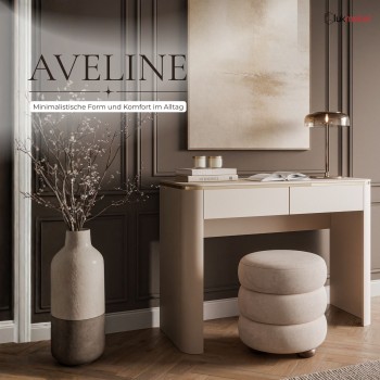 Konsole AVELINE mit goldener Leiste und Schubladen