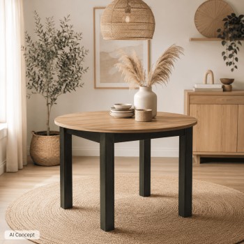 Runder ausziehbarer Esstisch NILO 102–142 cm