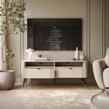 TV-Lowboard YVETTE KASCHMIR 138 cm mit zwei Schubladen