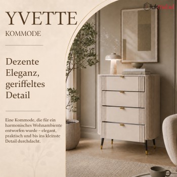 Kommode YVETTE KASCHMIR 4S mit vier Schubladen