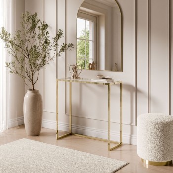 Konsole MODERN II GLASS GOLD CHROM 80/100 cm