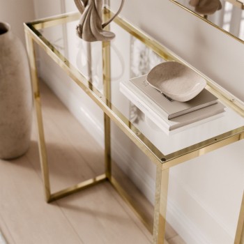 Konsole MODERN II GLASS GOLD CHROM 80/100 cm