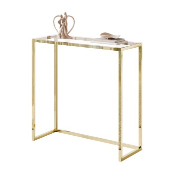 Konsole MODERN II GLASS GOLD CHROM 80/100 cm