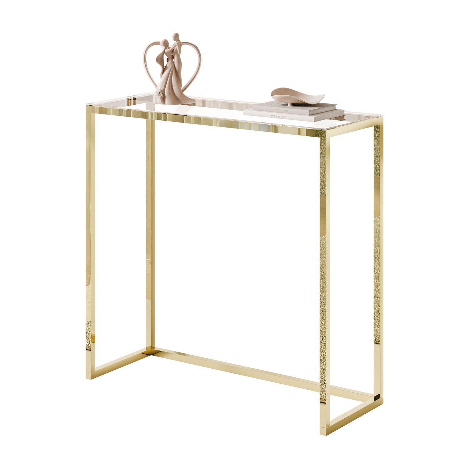 Konsole MODERN II GLASS GOLD CHROM 80/100 cm